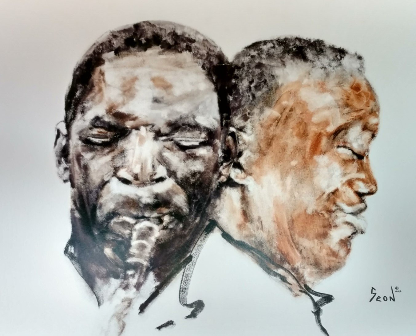 John Coltrane and Accompanist 18" x 24" Lithograph