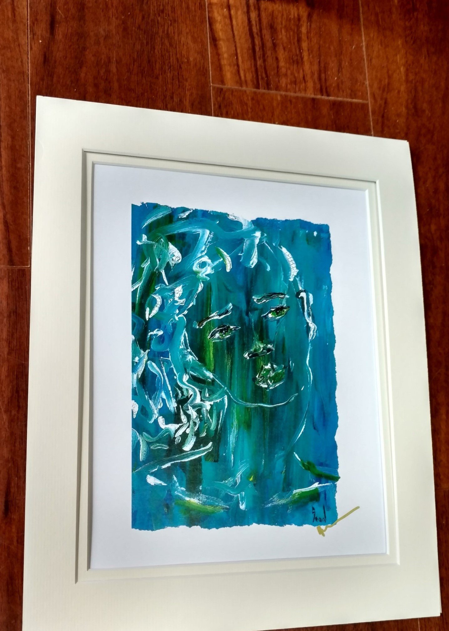 Blue Lady 11" x  14" Matted Print