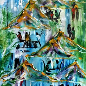 Dining Out 24" x 36" Original