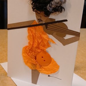 Orange Violin Florals