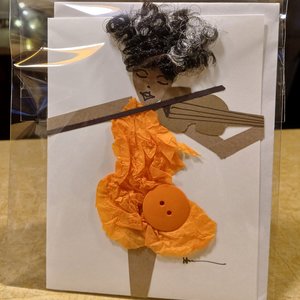 Orange Violin Florals