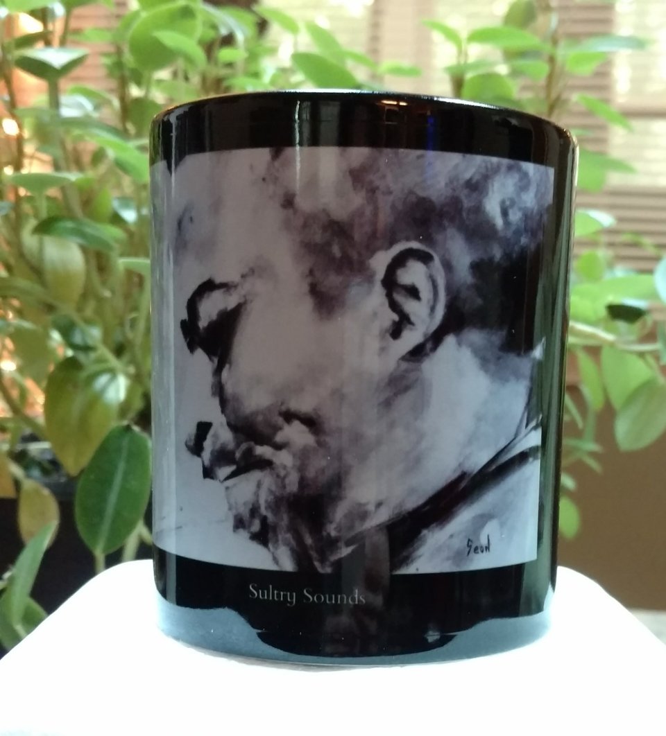 B/W Trumpet Player 11 oz Ceramic Mug