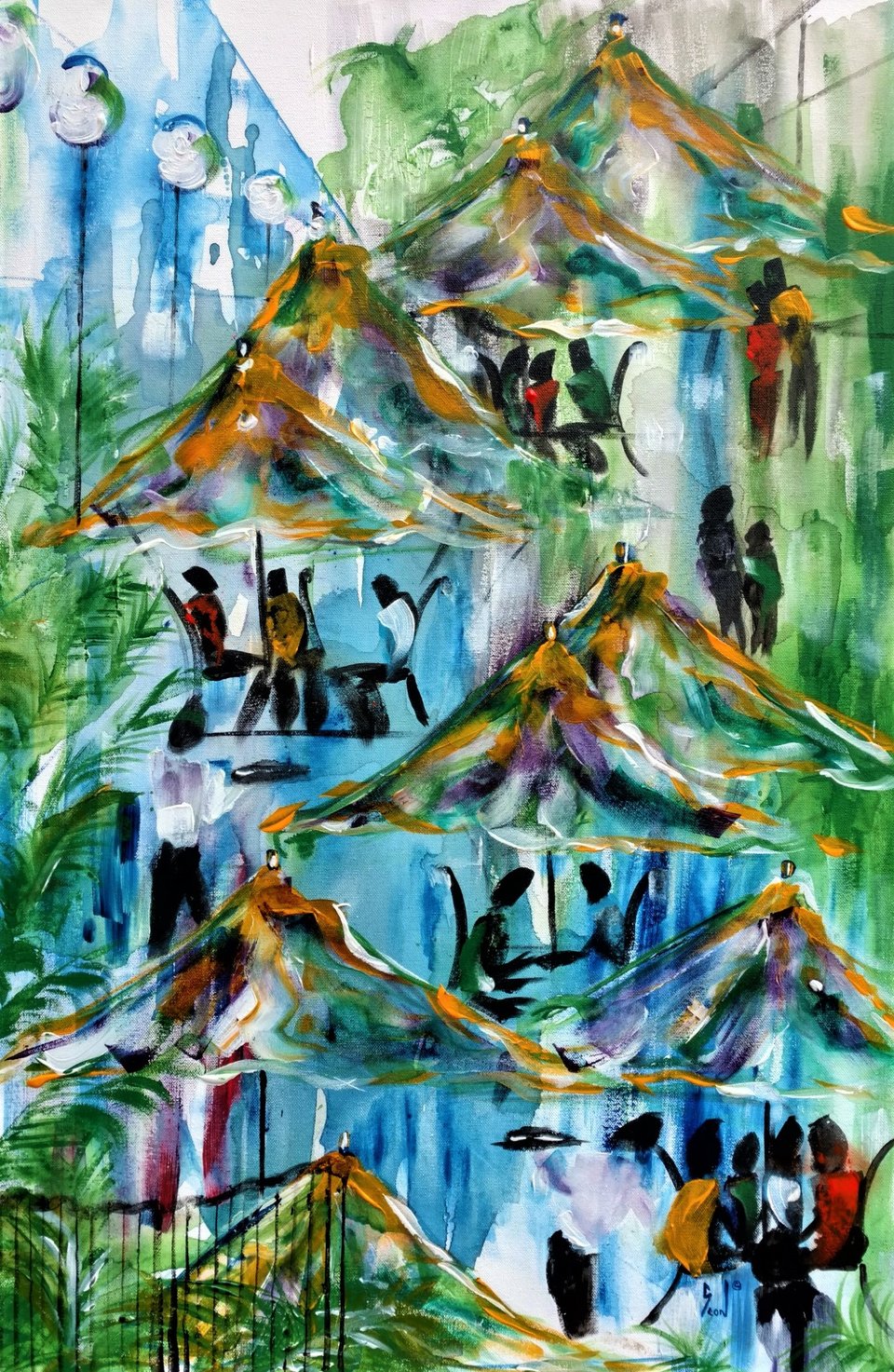Dining Out 24" x 36" Original
