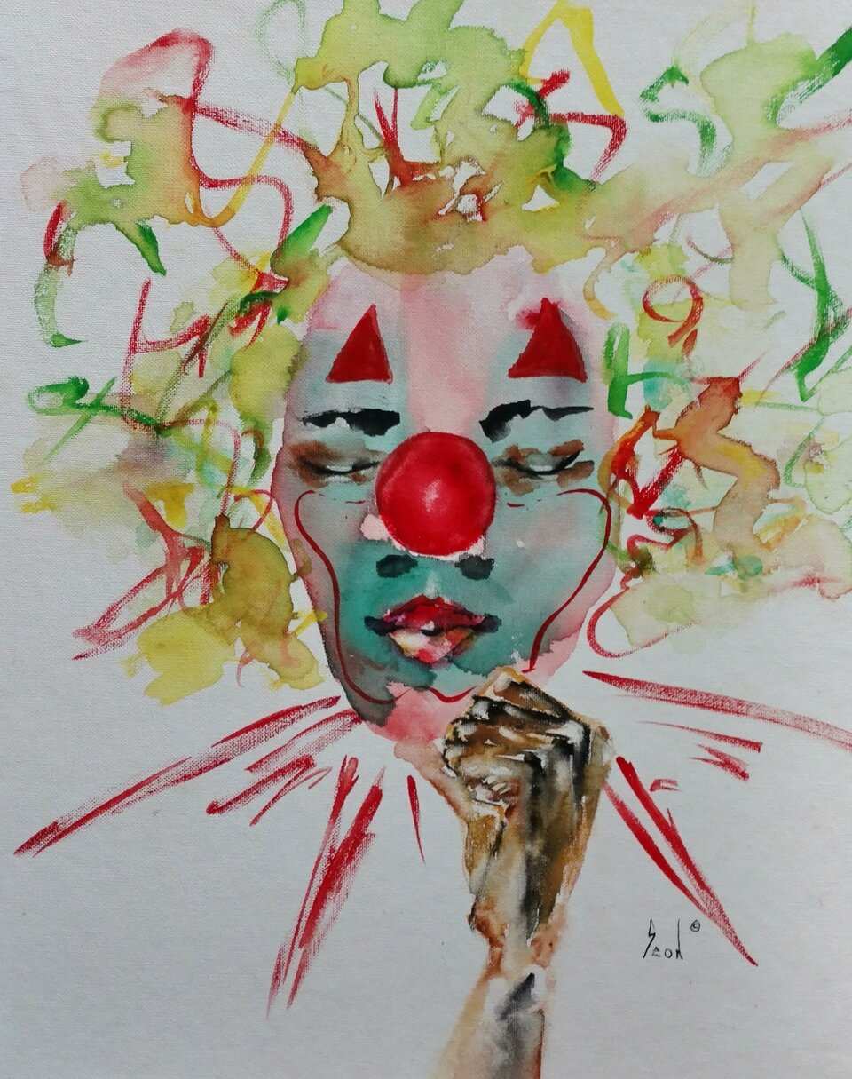 In Deep Thought  16" x 20" Original