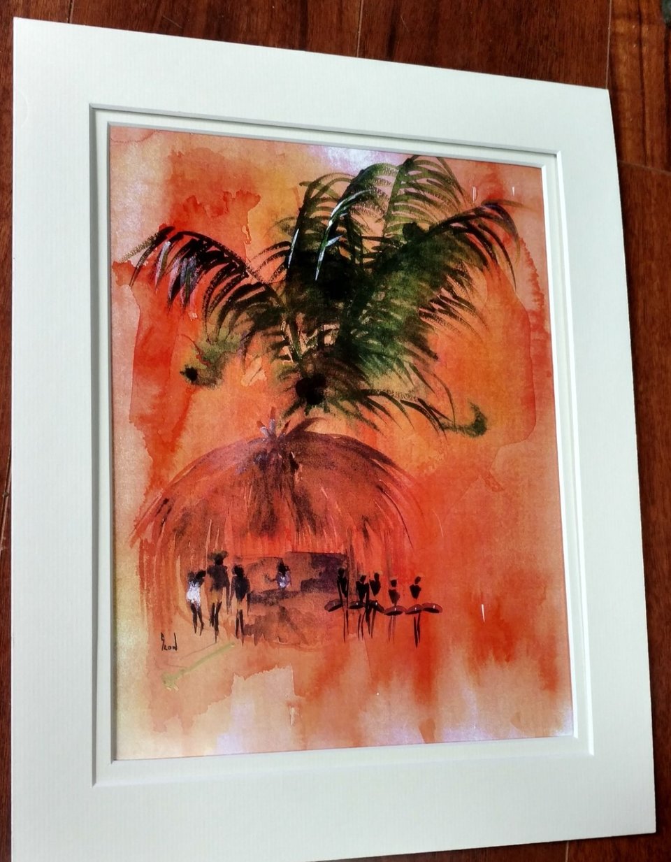 Trinidadian Scene 11" x 14"  Matted Print