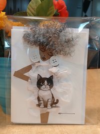 Black/White Silver Feline Dress