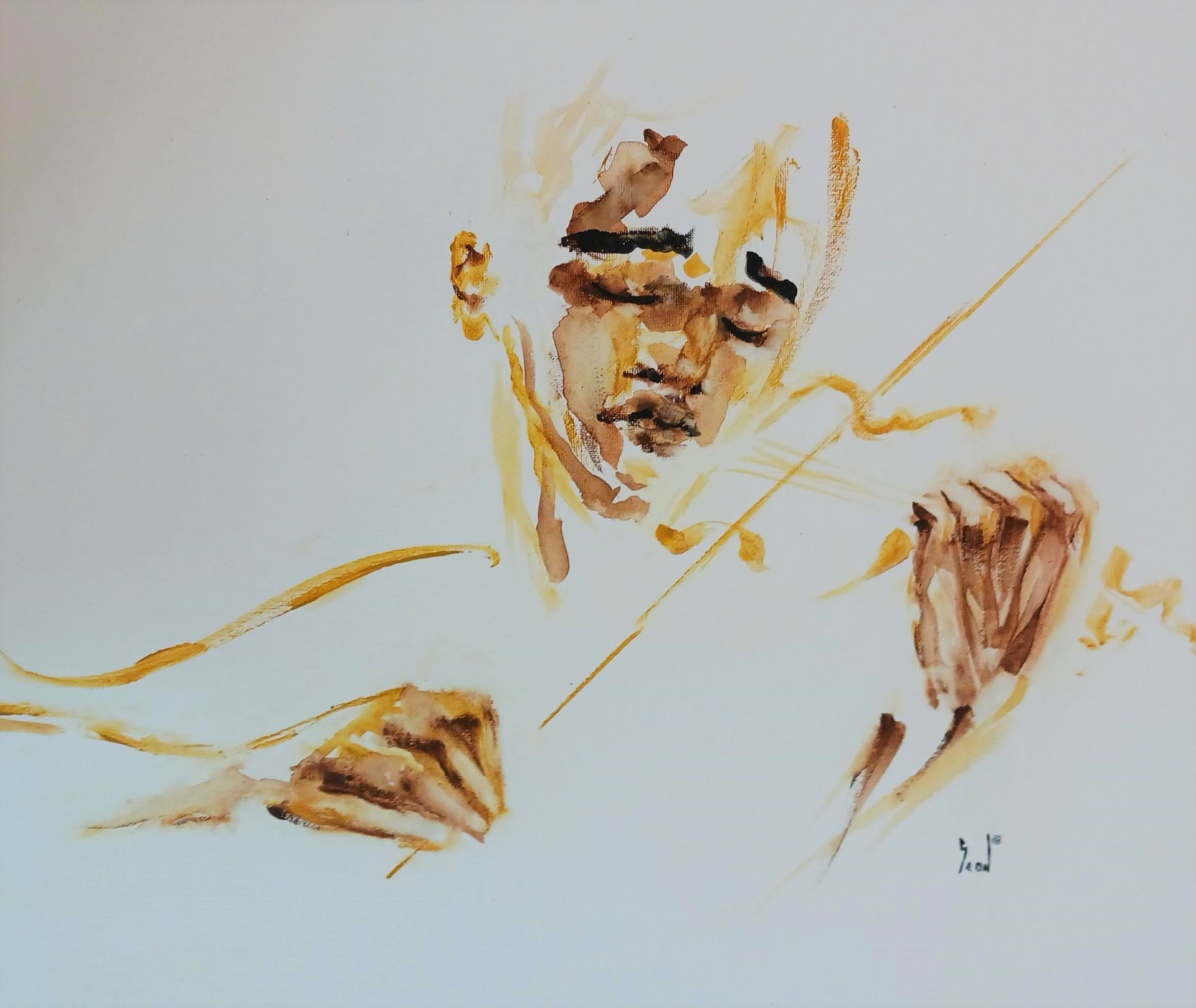 Violinist - 16" x 20" Watercolor Original