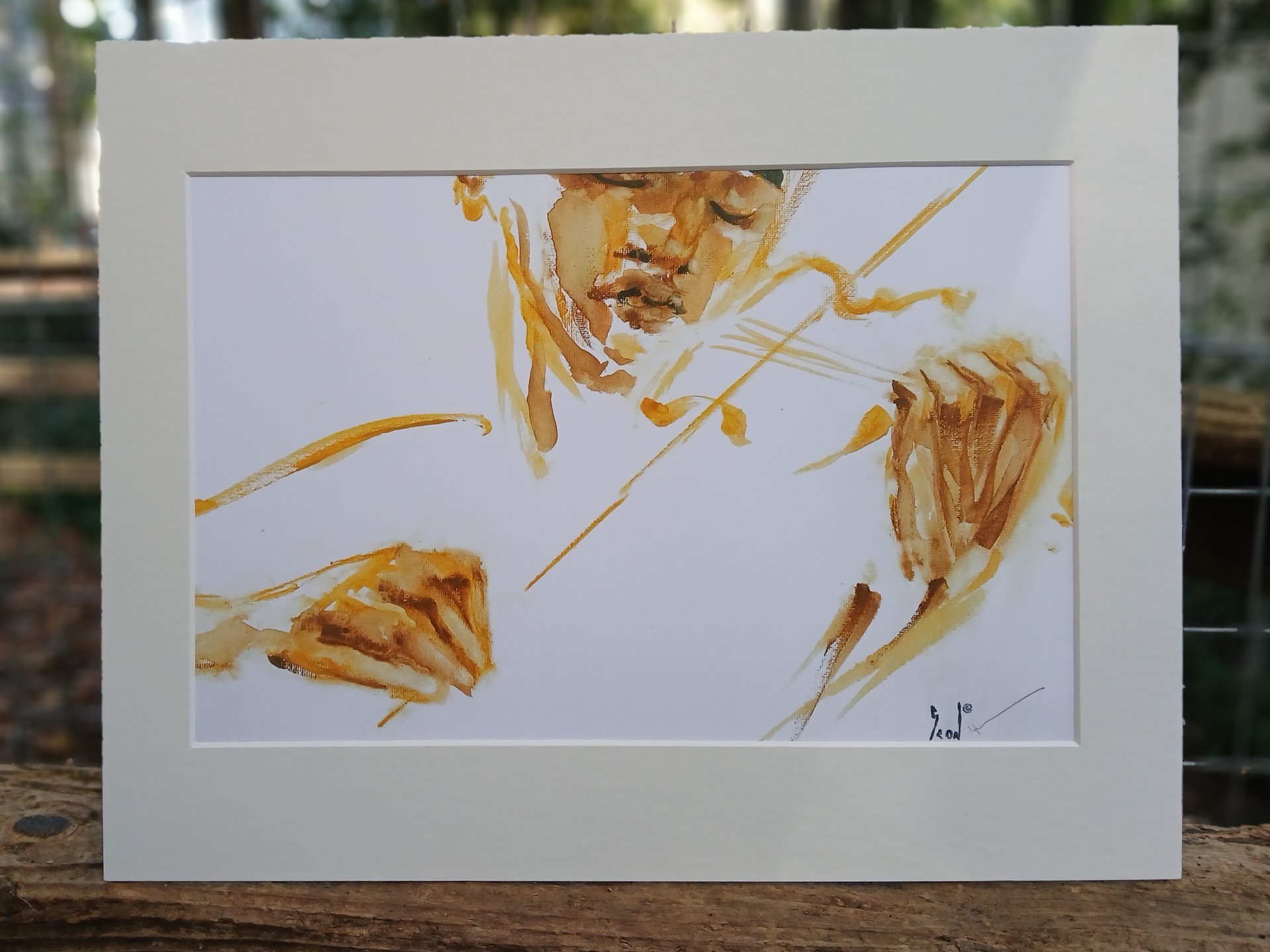 Violinist - 11" x 14" Matted Print