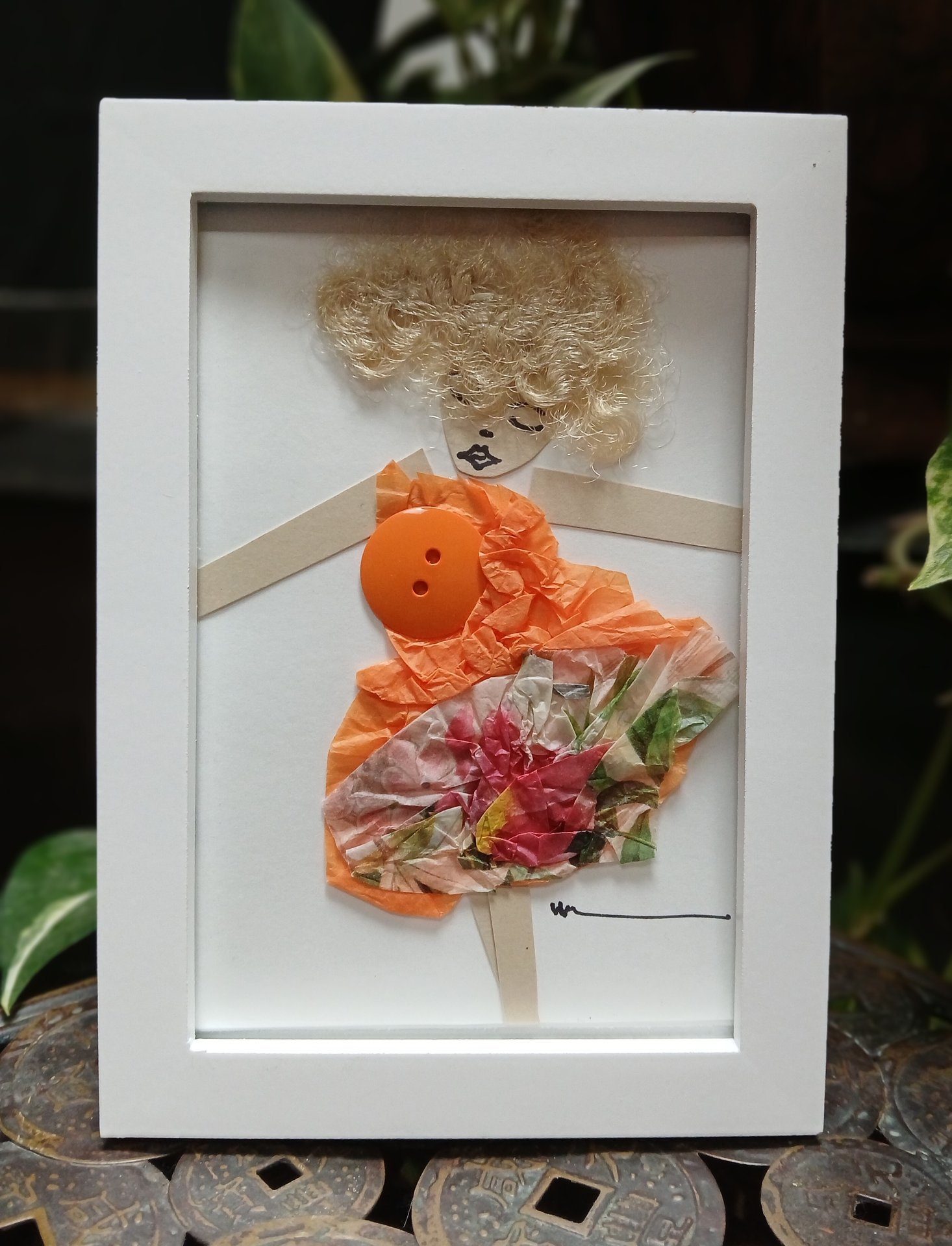 Framed Yellow and Green Bouquet 