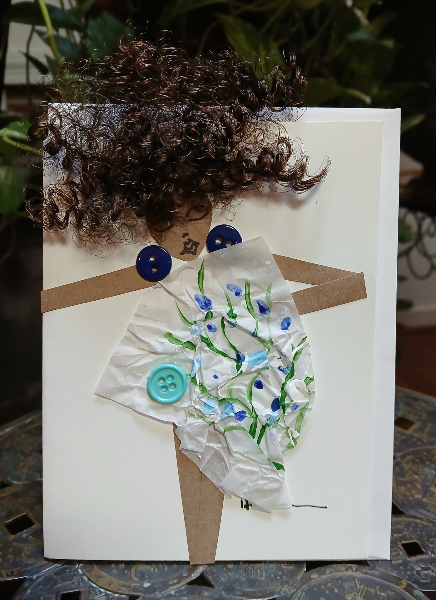 Green and Blue Peony