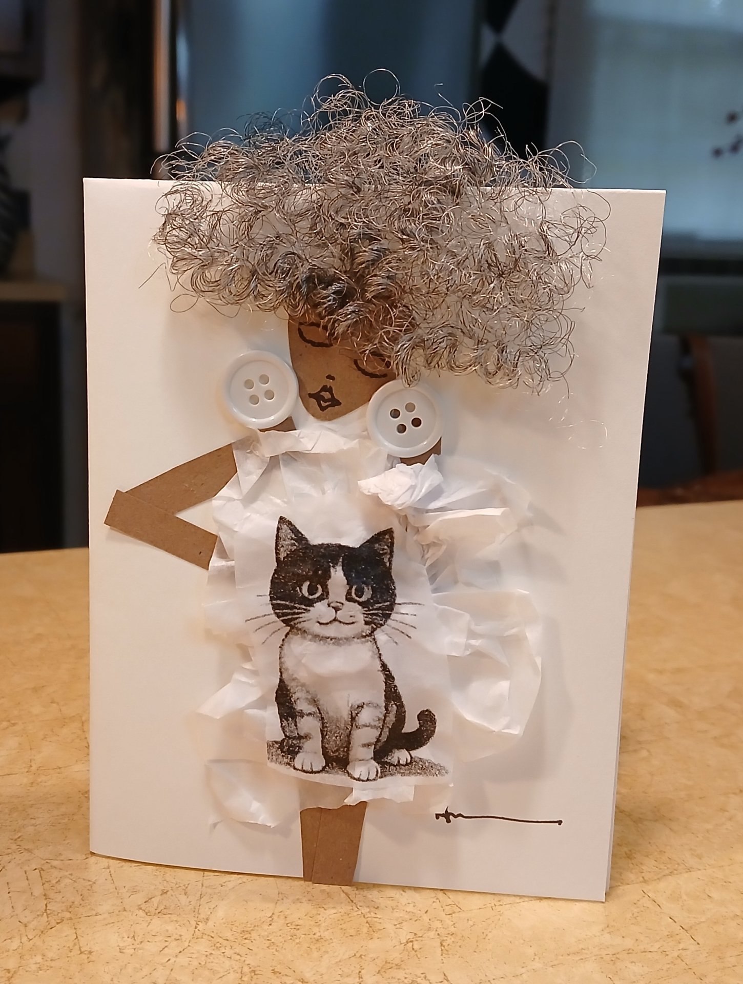 Black/White Silver Feline Dress
