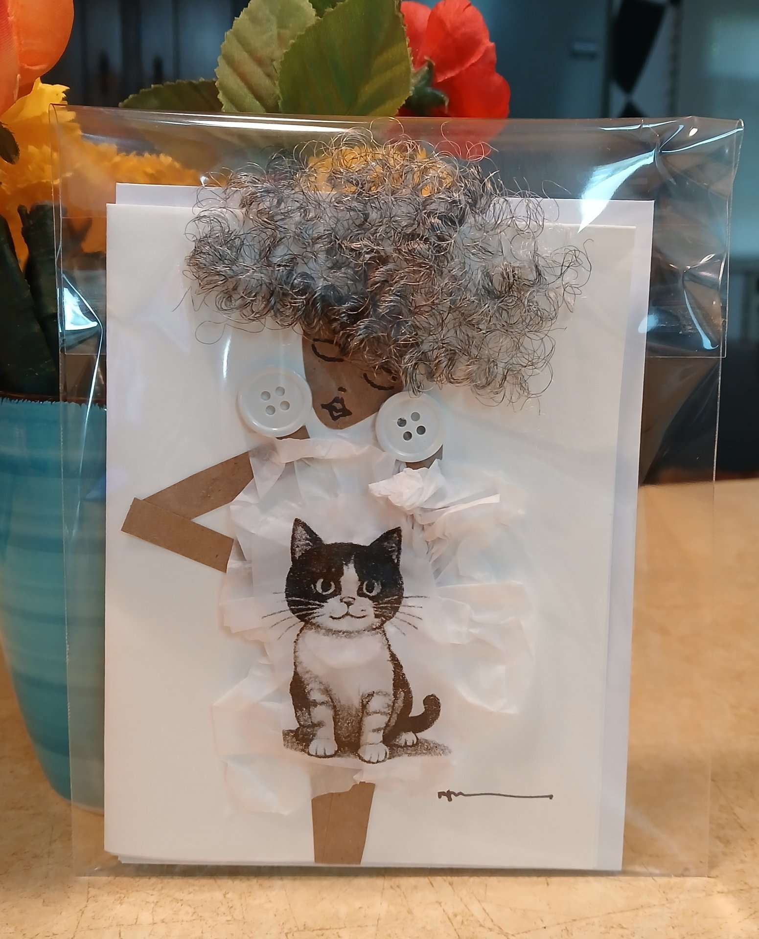 Black/White Silver Feline Dress