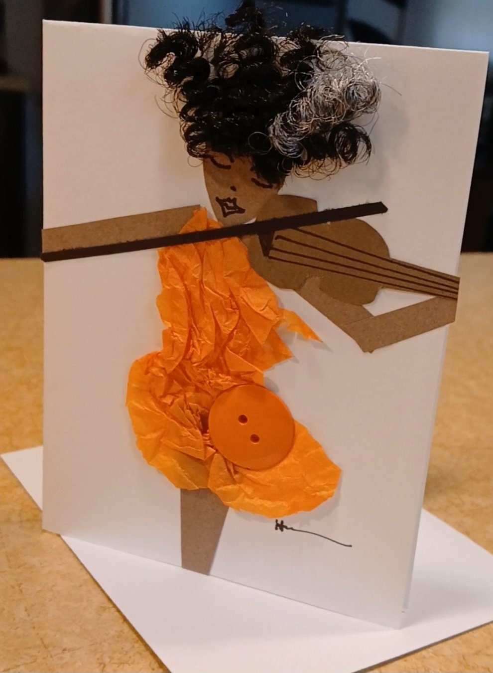 Orange Violin Florals