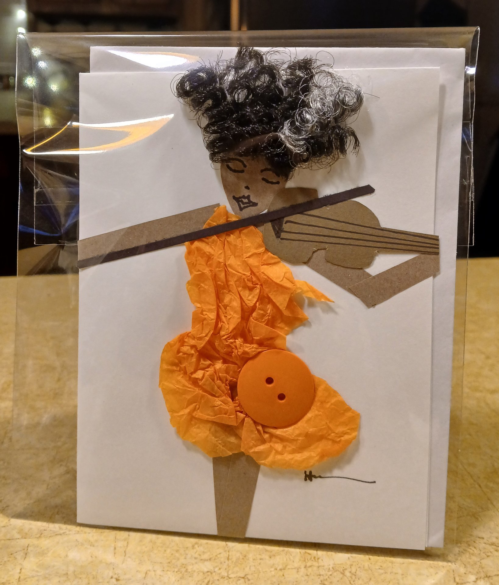 Orange Violin Florals