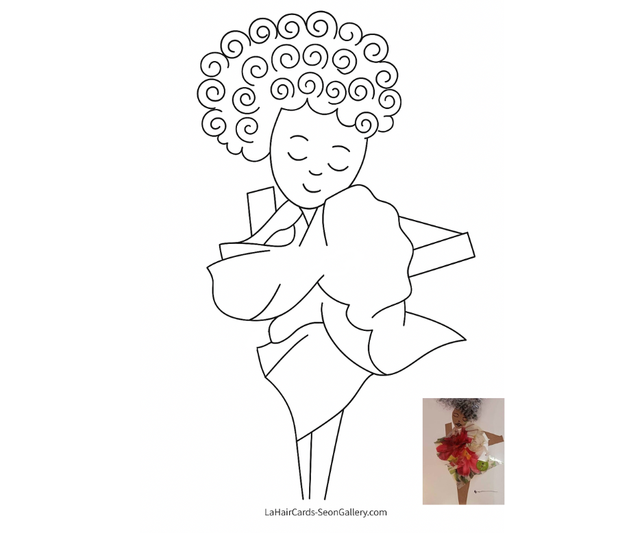 Cool Curls/Floral Dress Coloring Page