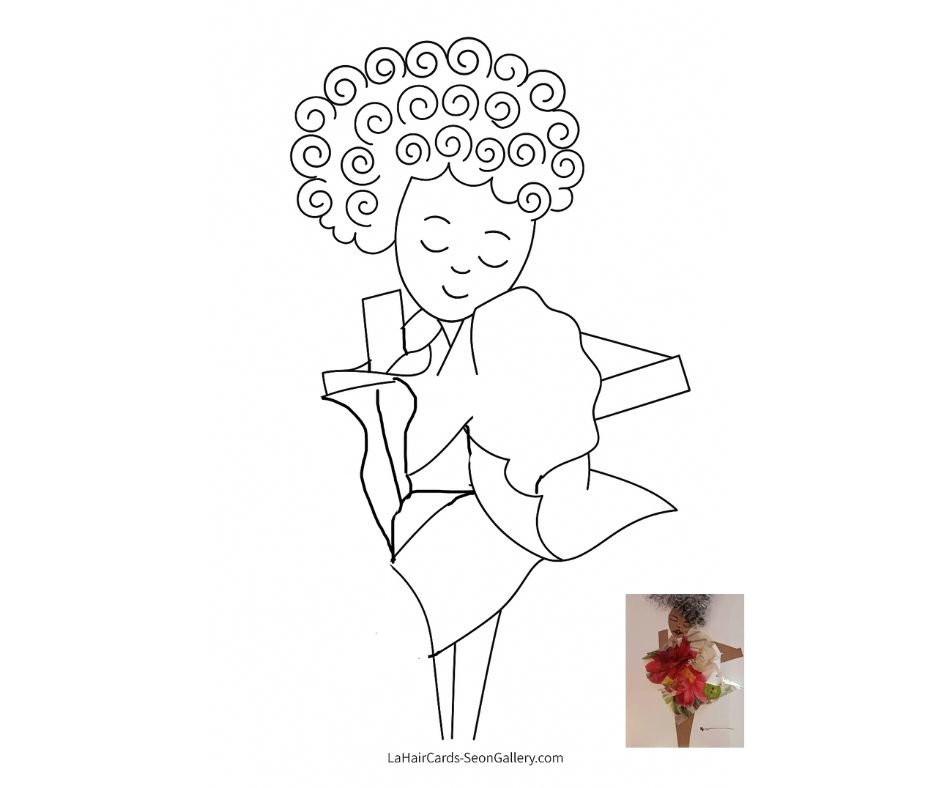 Cool Curls/Floral Dress Coloring Page