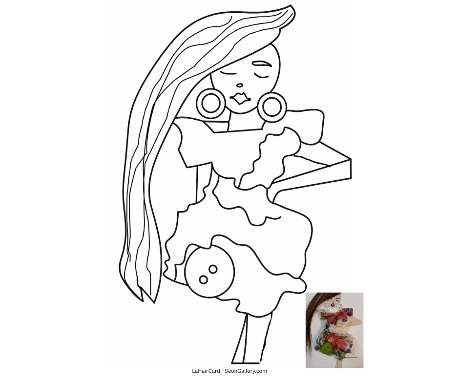 Stylized Summer Dress Coloring Page