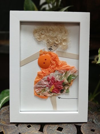 Framed Yellow and Green Bouquet 