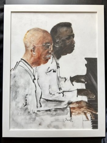 Two Jazz Pianists 18" x 24" Original