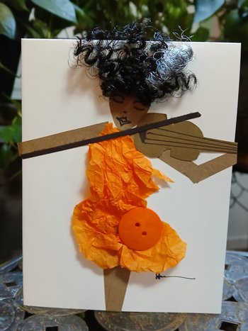 Orange Violin Florals