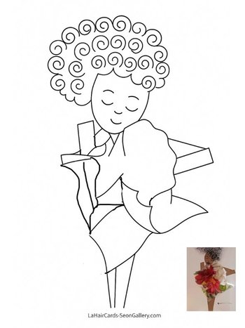 Cool Curls/Floral Dress Coloring Page