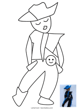Get'm Cowboy Coloring Page