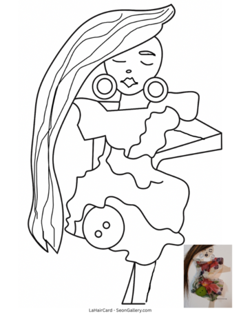 Stylized Summer Dress Coloring Page